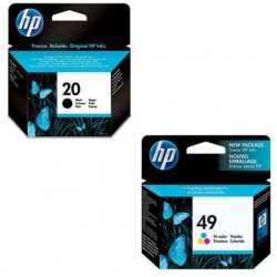 HP 20/49 Noir couleur Pack de 2 Cartouches d'encre d'origine