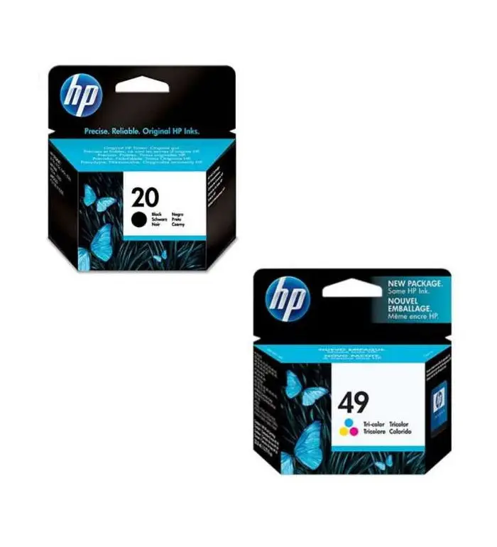 HP 20 noir / HP 49 Cartouches d'encre noir et couleur