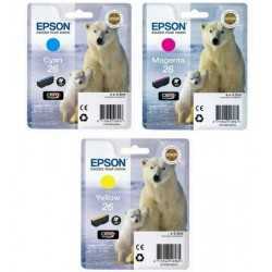 Epson 26 Couleur Ours polaire Pack de 3 cartouches d'encre d'origine
