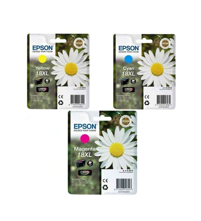 Epson 18XL Pack de 3 couleurs Cartouches d'encre d'origine