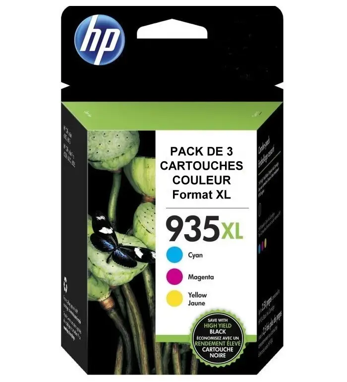 HP 935XL Cyan Magenta Jaune Lot de 3 cartouches couleur