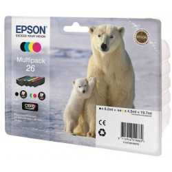 EPSON 26 Noir Ours polaire couleur Pack de 4 cartouches d'encre d'origine