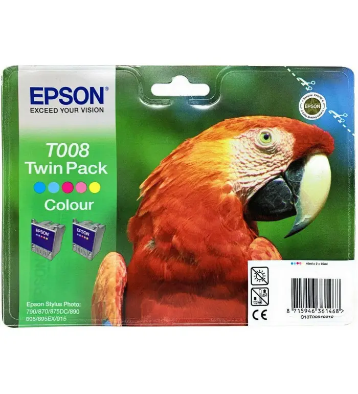 Epson T008 Perroquet twin pack Cartouches d'encre d'origine