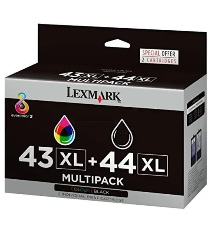 Lexmark 43XL/44XL noir, couleur - Pack de 2 cartouches d'encre Lexmark 43XL/44XL noir, couleur - Pack de 2 cartouches d'encre