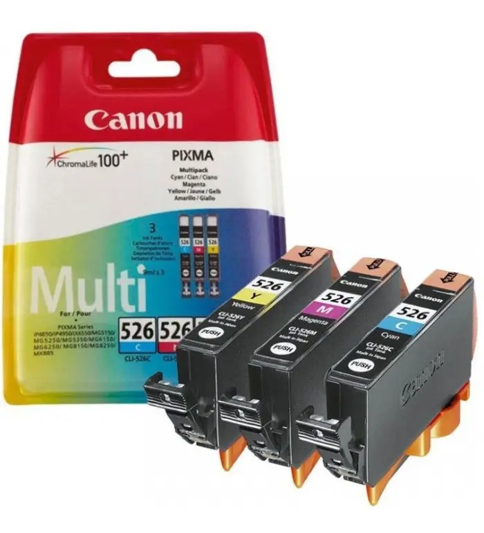 Canon CLI-526 Cyan, Magenta, Jaune - Cartouches d'encre d'Origine