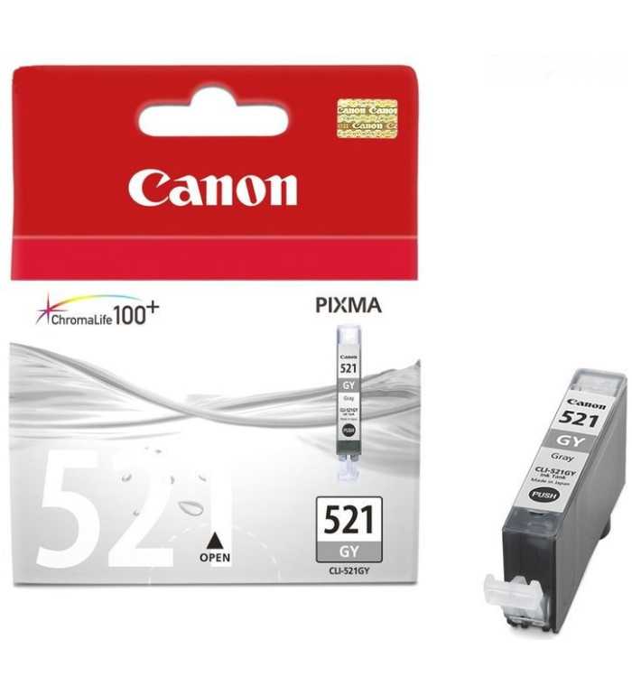 Canon CLI-521GY grise Cartouche d'encre d'origine Canon CLI-521GY grise Cartouche d'encre d'origine