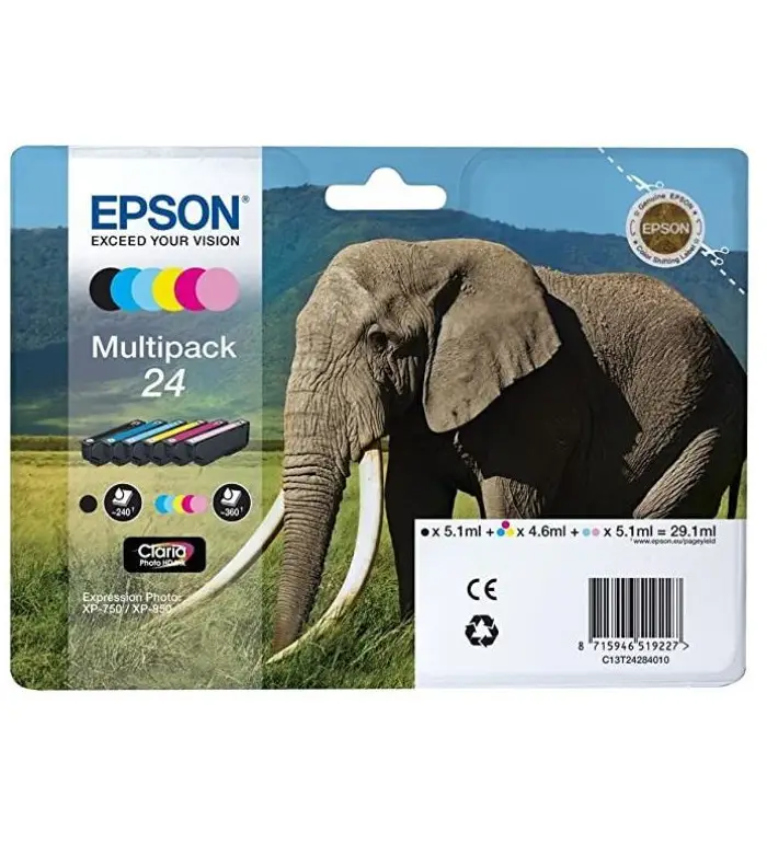 Epson 24 noir couleur Multipack - Cartouches d'encre d'origine