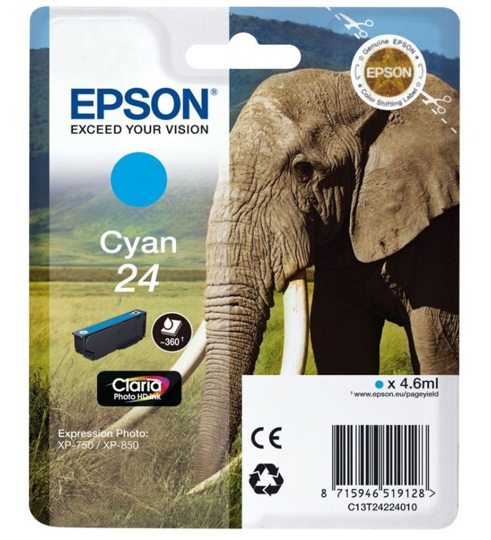 Epson 24 cyan Cartouche d'encre d'origine