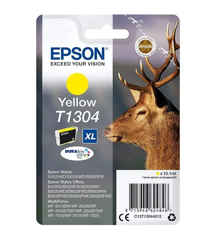 Epson T1304 jaune Cartouche d'Encre d'Origine Durabrite Ultra