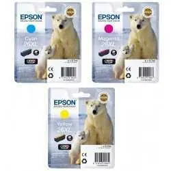 Epson 26XL Couleur Ours Polaire Pack de 3 cartouches d'encre d'origine