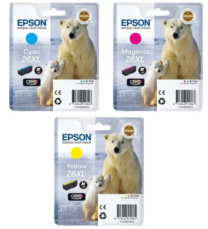 Epson 26XL pack de 3 couleurs Cyan magenta jaune