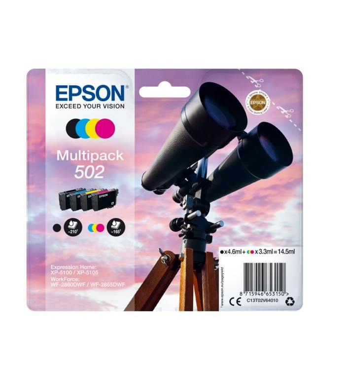 Epson 502 noir couleur Jumelles Cartouches d'encre d'origine Epson 502 noir couleur Jumelles Cartouches d'encre d'origine