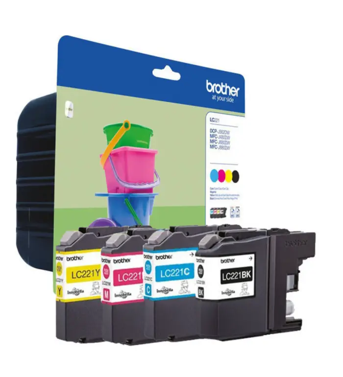 Brother LC221 noir couleur Pack de 4 cartouches d'encre d'origine