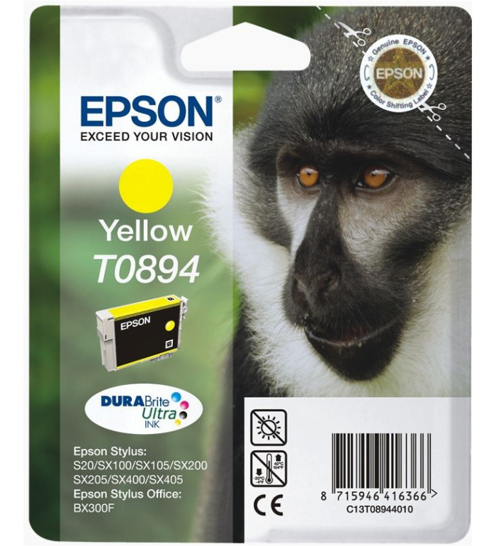 Epson T0894 jaune Cartouche d'encre d'origine - 200 pages