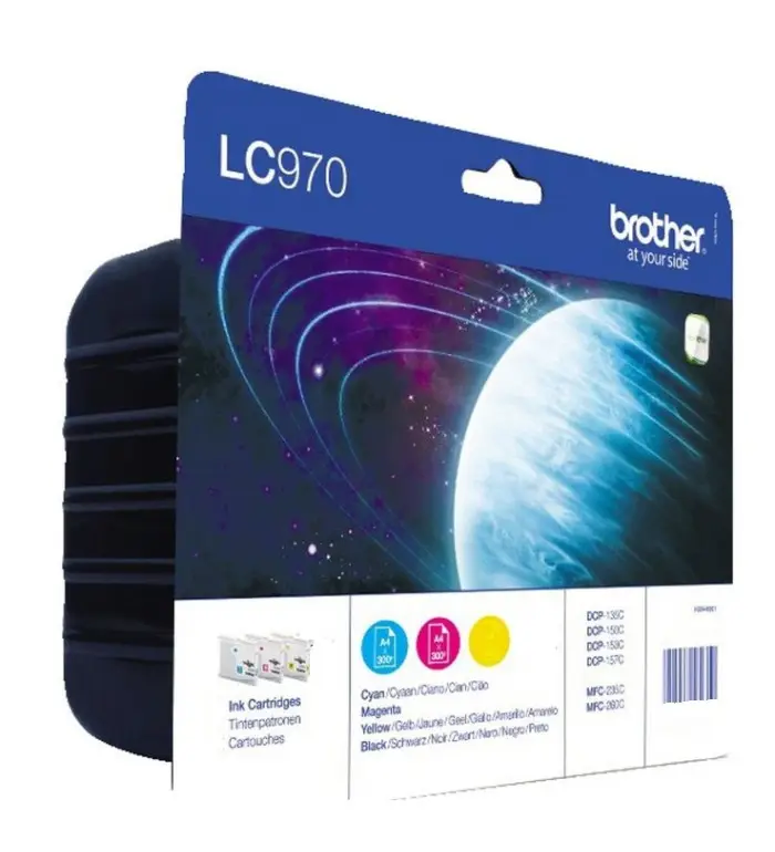 Brother LC970 jaune, cyan, magenta Cartouches d'encre d'origine