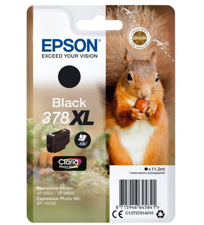 Epson 378XL Noir Ecureuil Cartouche d'encre d'origine