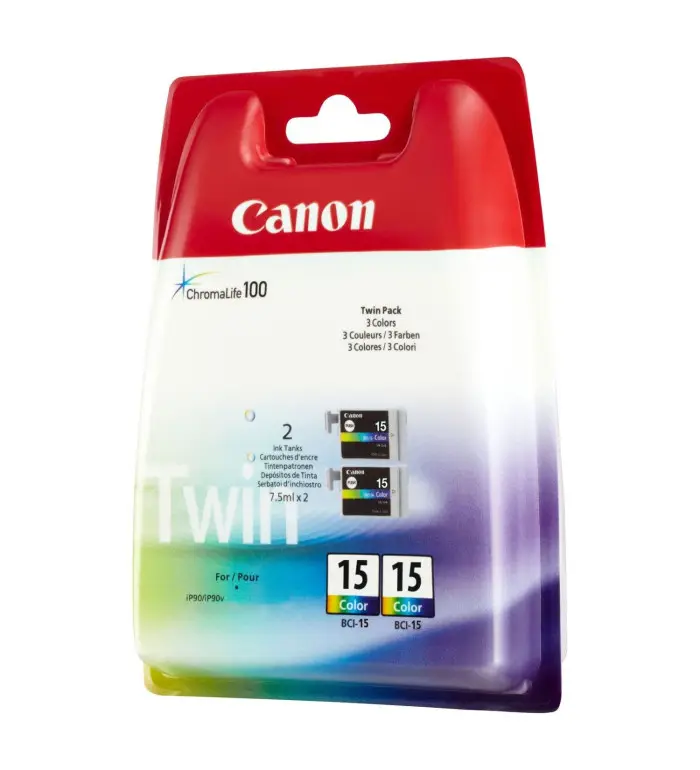 Canon BCI-15 cyan, magenta, jaune Cartouches d'encre d'origine