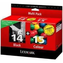 Lexmark 14/15 Noir couleur Pack de 2 Cartouches d'encre d'origine