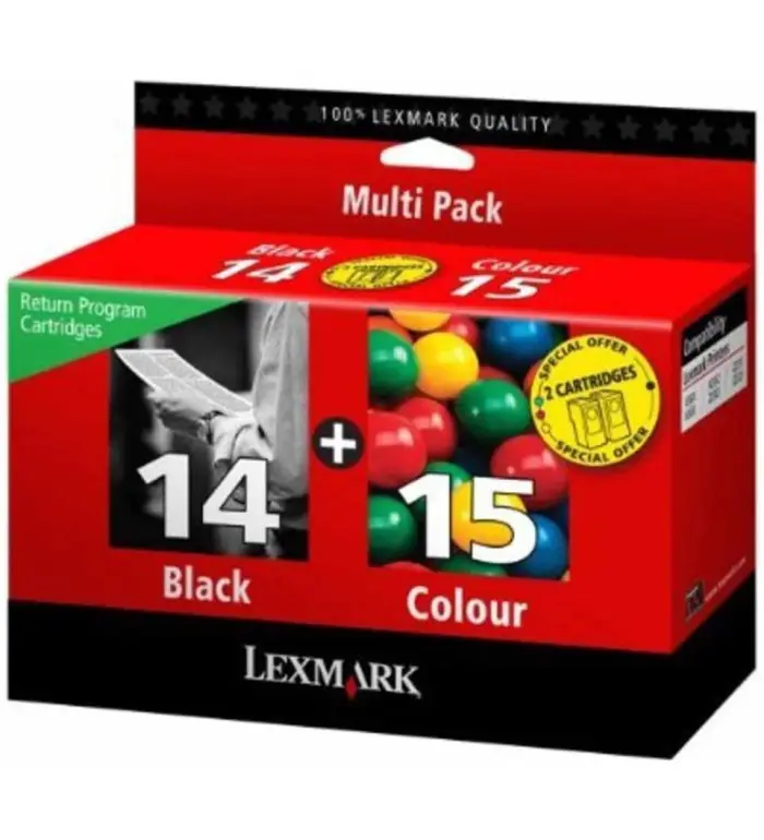 Lexmark 14/15 noir, cyan, magenta, jaune Cartouches d'encre d'origine Lexmark 14/15 noir, cyan, magenta, jaune Cartouches d'encre d'origine