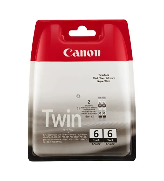 Canon BCI-6 noir Black Twin Pack Cartouches d'encre d'origine