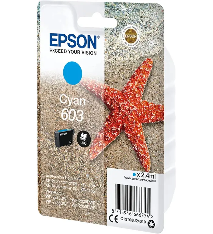 Epson 603 cyan Etoile de Mer, Cartouche d'encre d'origine