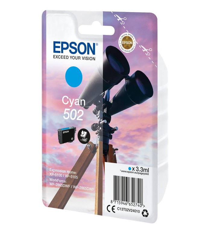 Epson 502 cyan Jumelles Cartouche d'encre d'origine