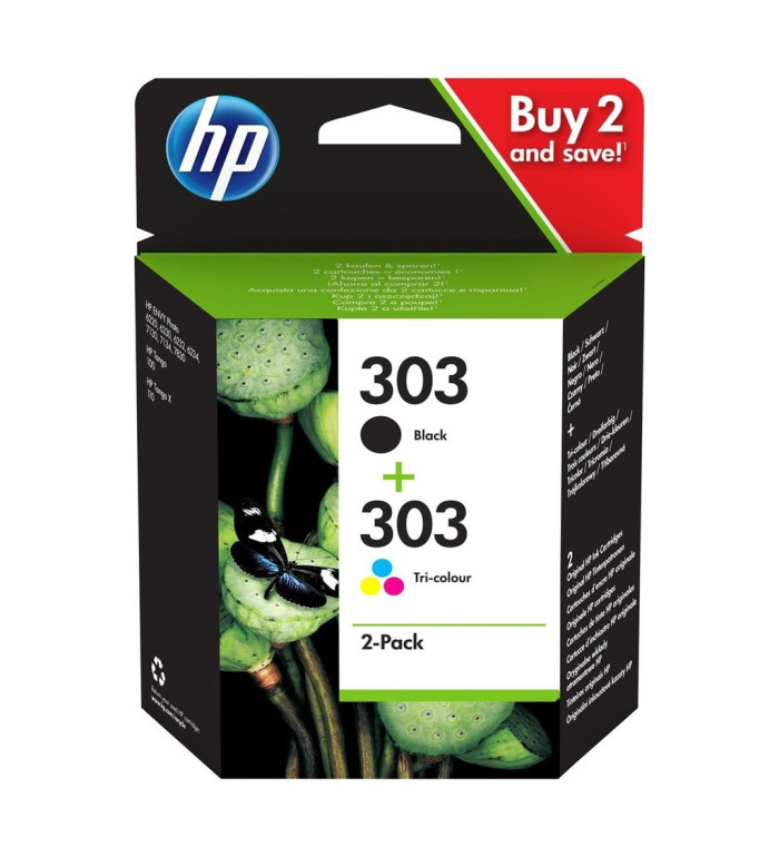 HP 303 noir couleur pack de 2 Cartouches d'encre d'origine