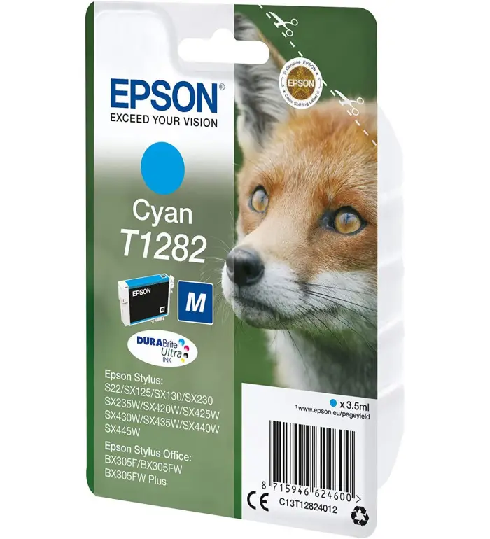 Epson T1282 cyan Cartouche d'encre d'origine Durabrite Ultra