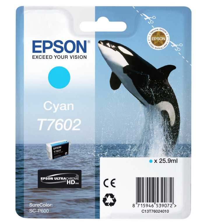 Epson T7602 Cyan Cartouche d'encre d'origine