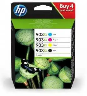HP 903XL Noir couleur Pack de 4 Cartouches d'encre d'origine