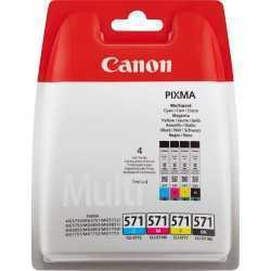 Canon CLI-571 Noir couleur Pack de 4 Cartouches d'encre d'origine