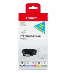 Canon PGI-9 Noir couleur Pack de 5 Cartouches d'encre d'origine