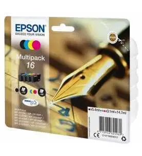 EPSON 16 Noir couleur Stylo Plume Pack de 4 cartouches d'encre d'origine