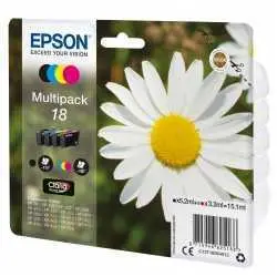 Epson 18 Noir couleur Pâquerette Pack de 4 Cartouches d'encre d'origine