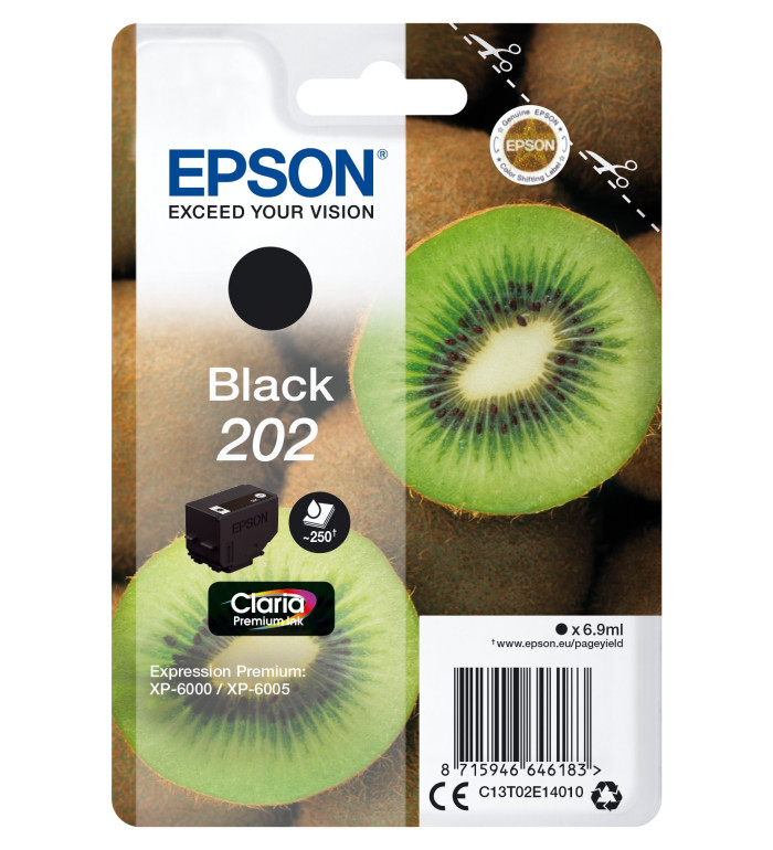 Epson 202 Noir Cartouche d'encre d'origine Epson 202 Noir Cartouche d'encre d'origine
