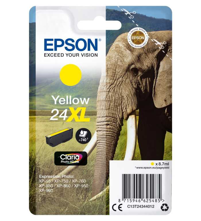 Epson 24XL Jaune Cartouche d'encre d'origine Epson 24XL Jaune Cartouche d'encre d'origine