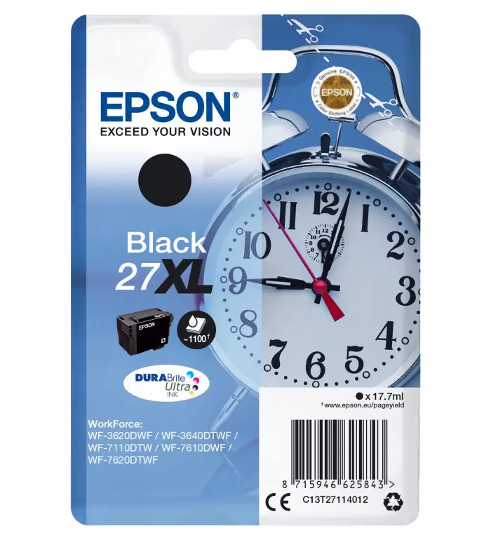 Epson 27XL Noir Réveil Cartouche d'encre d'origine