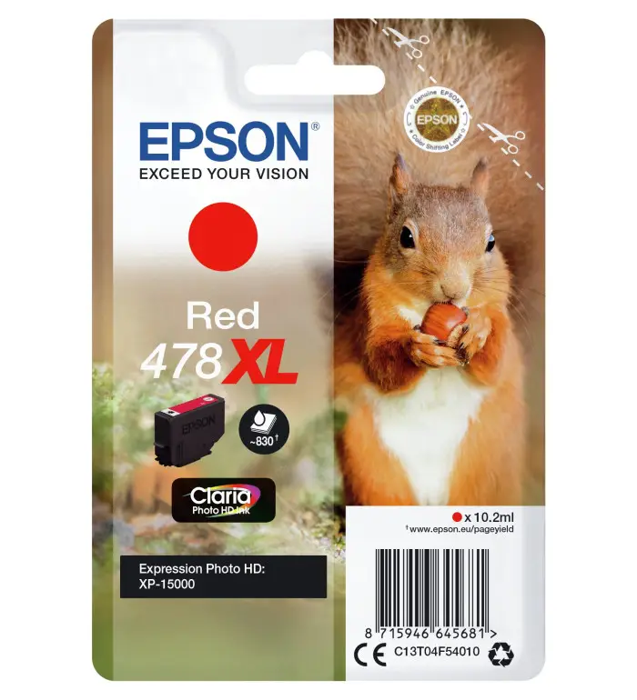 Epson 478XL Rouge Ecureuil Cartouche d'encre d'origine