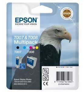 Epson T007/T008 Noir couleur Aigle Pack de 2 cartouches d'encre d'origine