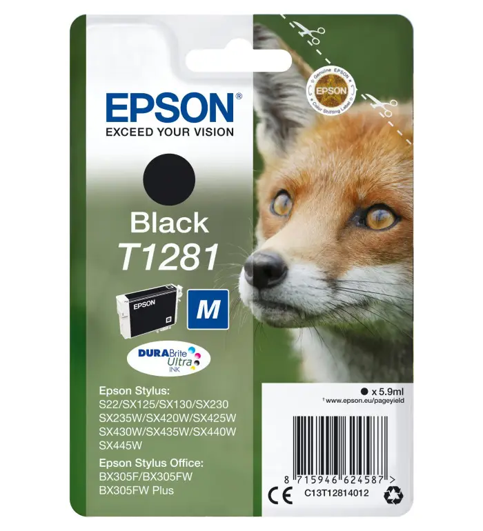 Epson T1281 Noir Cartouche d'encre d'origine