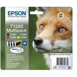 EPSON T1285 Noir couleur Renard Pack de 4 cartouches d'encre d'origine