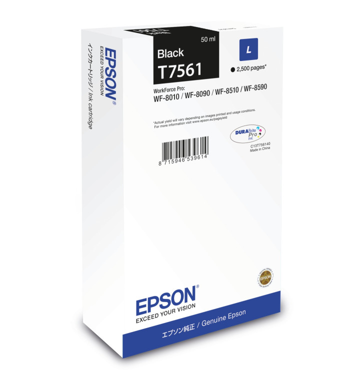 Epson T7561 Noir Cartouche d'encre d'origine Epson T7561 Noir Cartouche d'encre d'origine