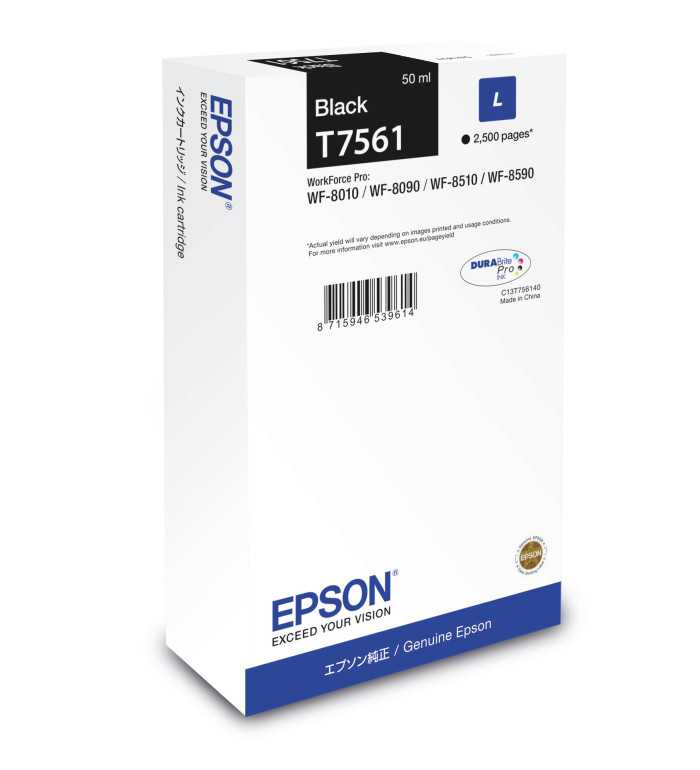 Epson T7561 Noir Cartouche d'encre d'origine