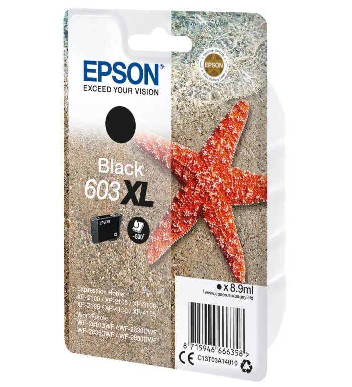 Epson 603XL Noir Etoile de Mer Cartouche d'encre d'origine Epson 603XL Noir Etoile de Mer Cartouche d'encre d'origine