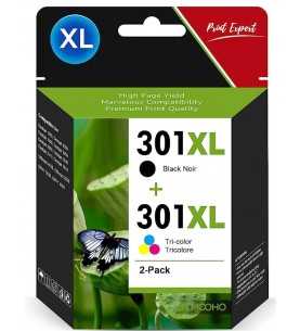 HP 301XL Noir couleur Pack de 2 Cartouches d'encre d'origine