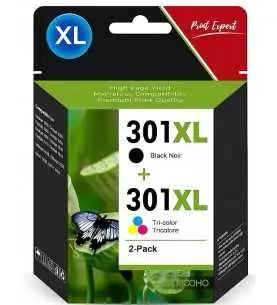 HP 301XL Noir couleur Pack de 2 Cartouches d'encre d'origine