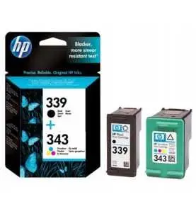 HP 339/343 Noir couleur Pack de 2 cartouches d'encre d'origine