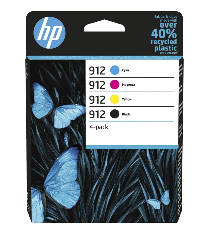HP 912 Noir couleur Pack de 4 Cartouches d'encre d'origine HP 912 Noir couleur Pack de 4 Cartouches d'encre d'origine