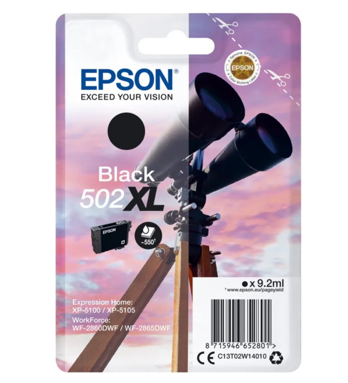 Epson 502XL Noir Jumelles Cartouche d'encre d'origine Epson 502XL Noir Jumelles Cartouche d'encre d'origine