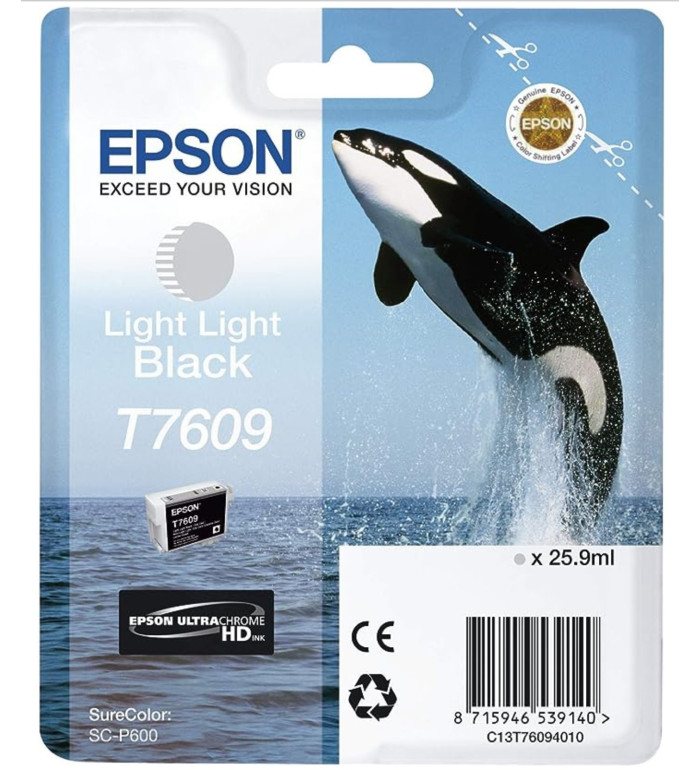 Epson T7609 Orque Noir très clair Cartouche d'encre d'origine Epson T7609 Orque Noir très clair Cartouche d'encre d'origine